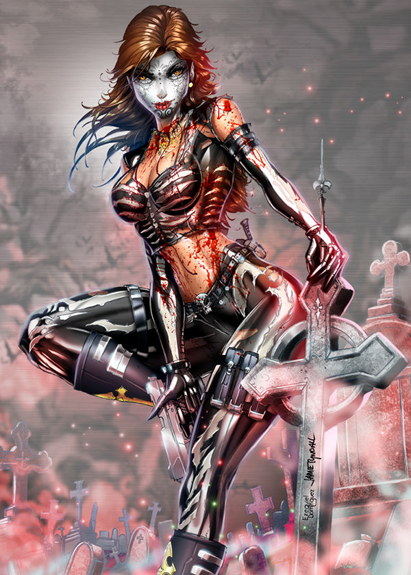 La Muerta: Grave Magic Battle Damaged Metallicard (Mockup)