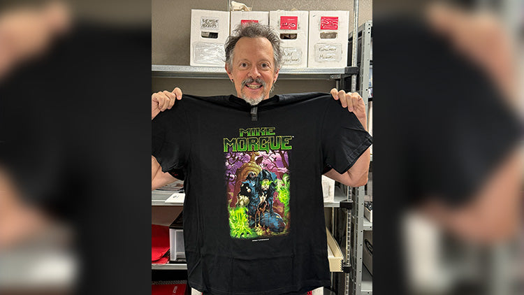 Arch Fiend showing off the shirts!