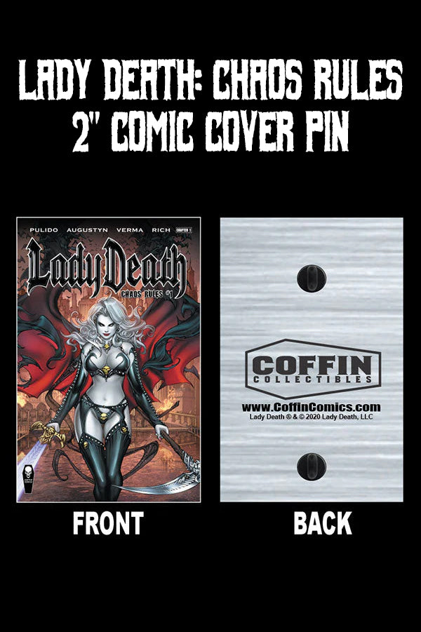 Lady Death: Chaos Rules 2" Comic Cover Pin
