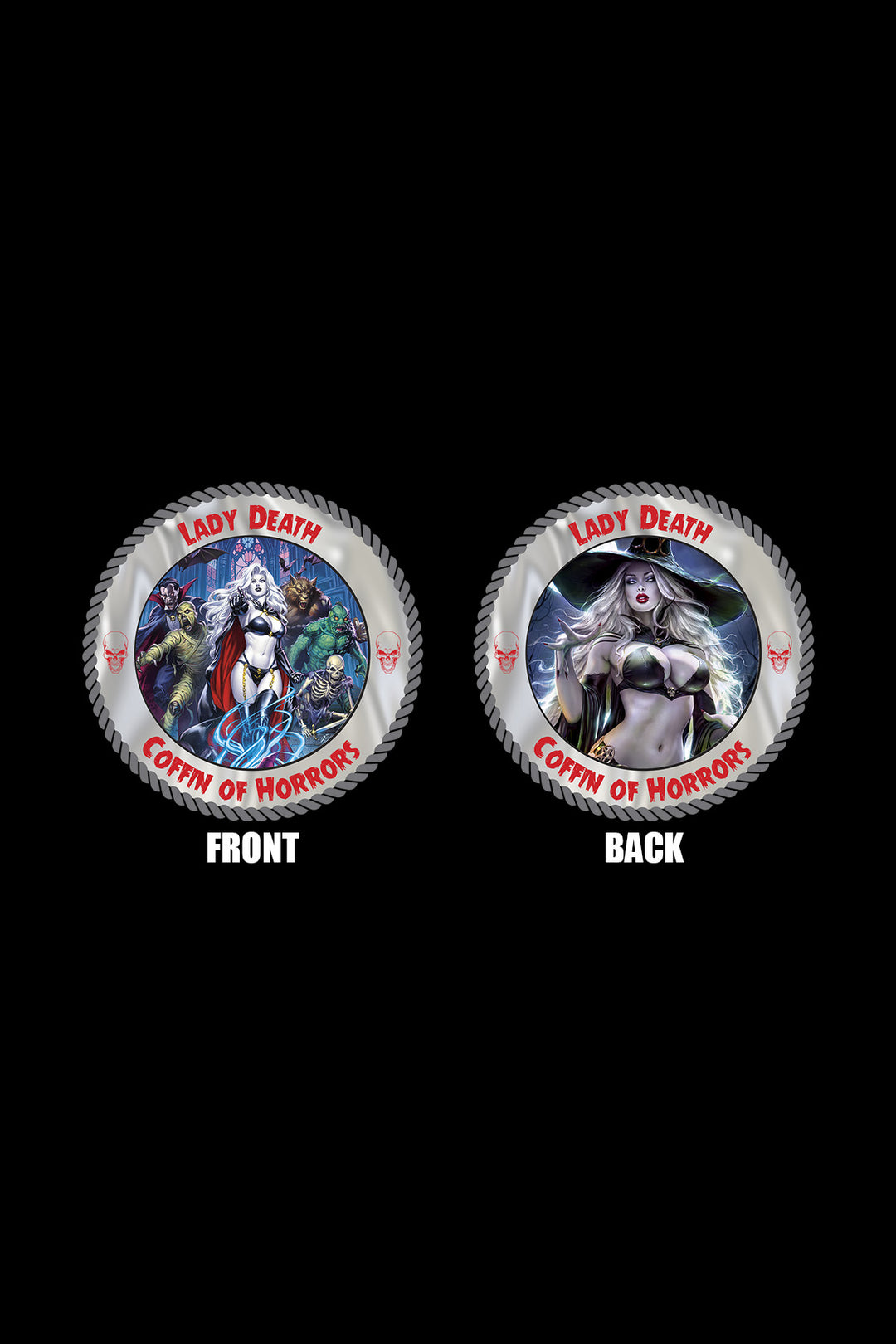 Lady Death's Coffin of Horrors Challenge Coin
