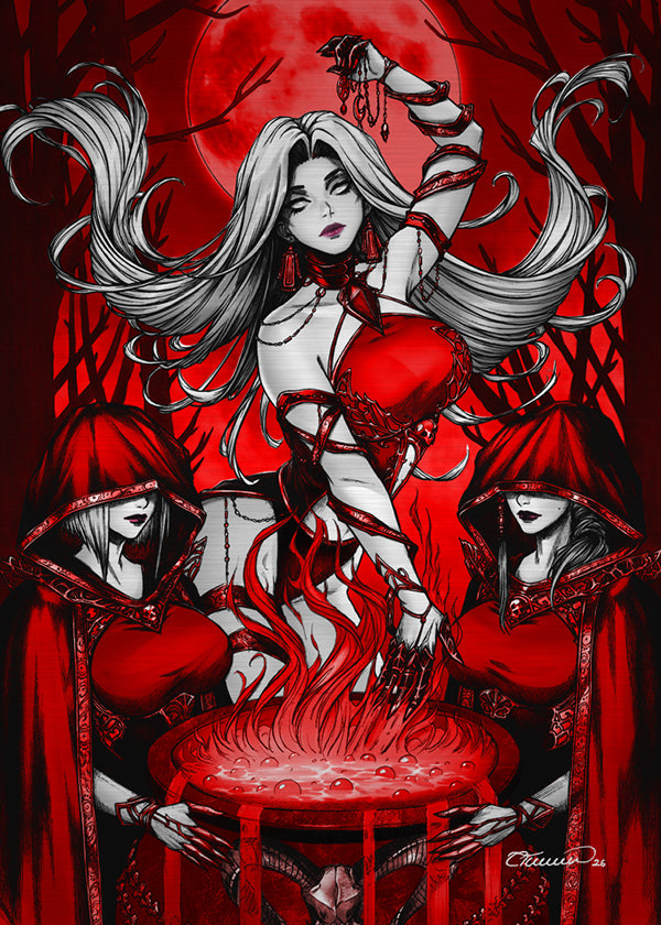 Lady Death: Cabal Scarlet Metal Metallicard