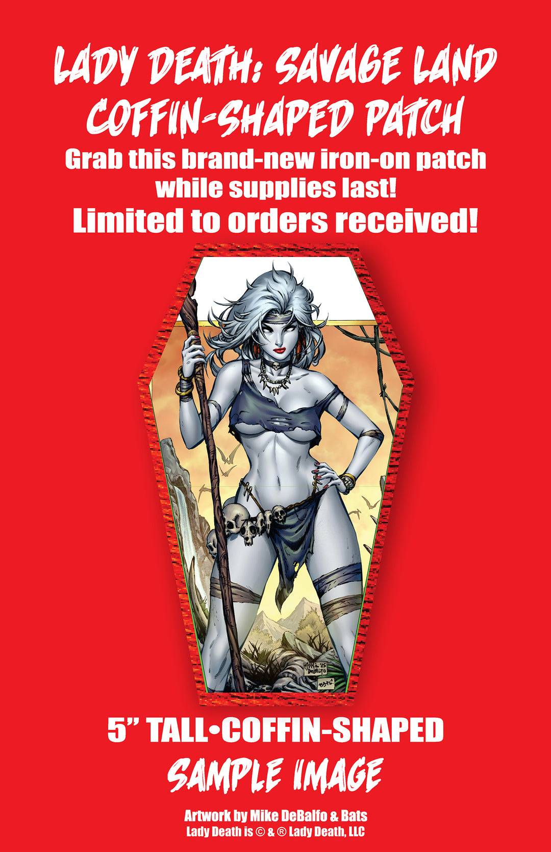 Lady Death: Savage Land 5" Coffin-Shaped Patch