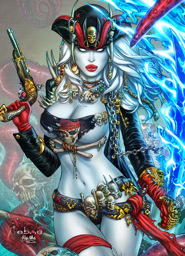 Pirate Queen Skull & Bones Metallicard