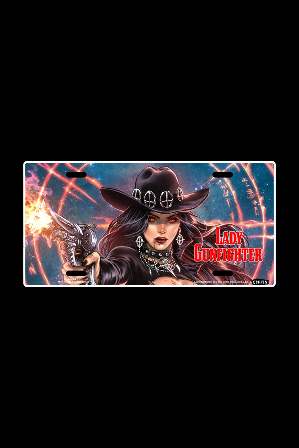 Lady Gunfighter: Mystic Battle Damaged License Plate