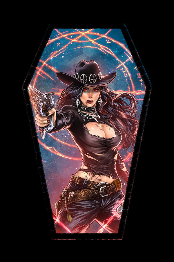 Lady Gunfighter: Mystic Battle Damaged 5" Coffin-Shaped Patch