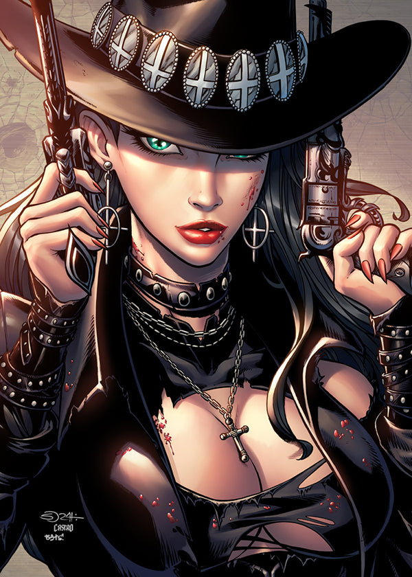 Lady Gunfighter: Dead Eye Battle Damaged Metallicard (BP Edition!)